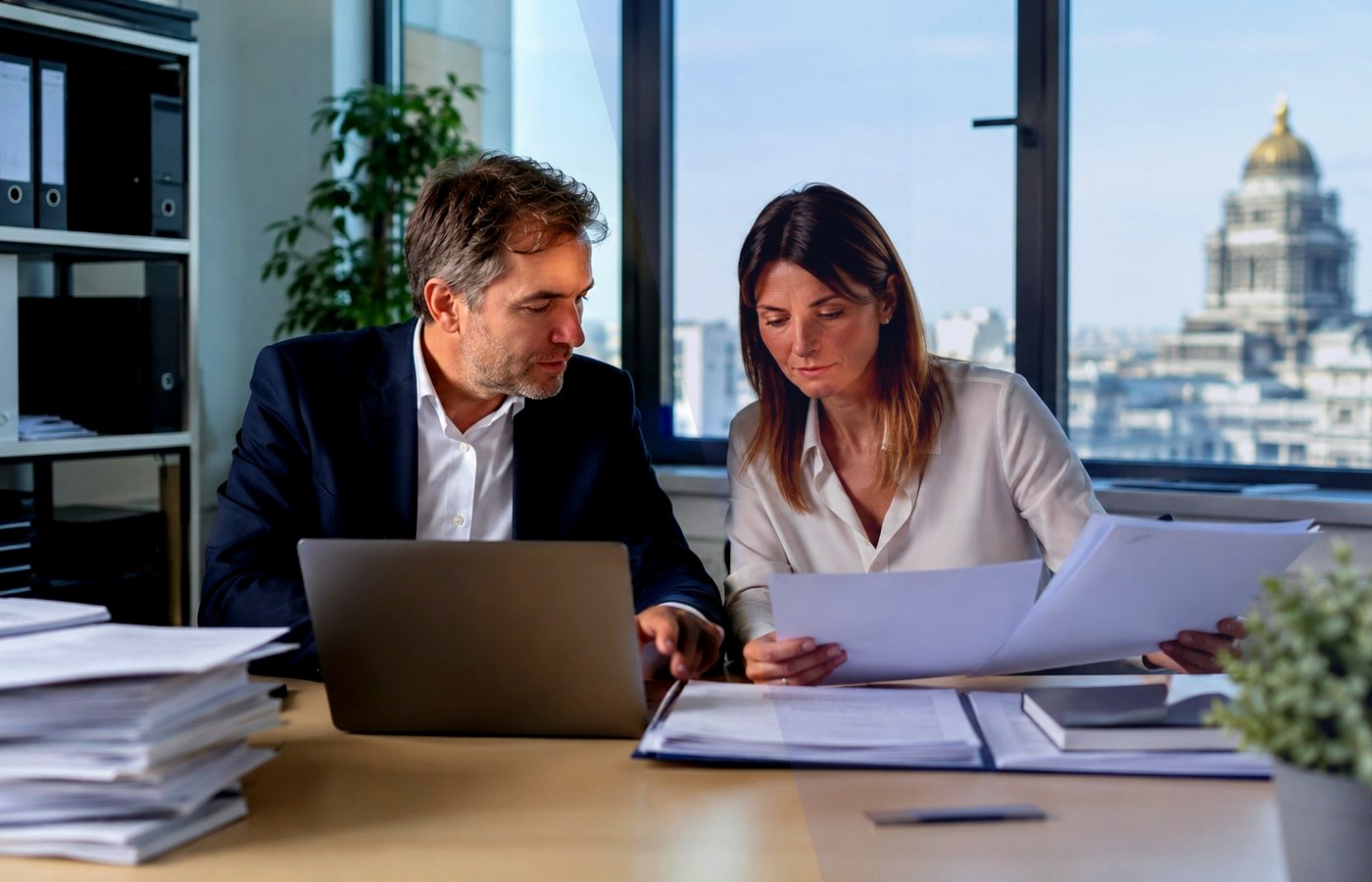 Documents et ordinateur en contexte professionnel